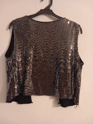 Chaleco lentejuelas, talla única. Como nuevo!