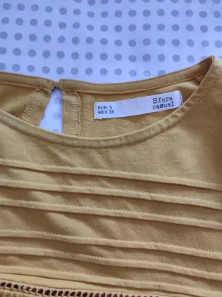 Blusa mujer amarilla manga acampanada