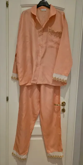 Pigiama Seta Rosa con Pizzo