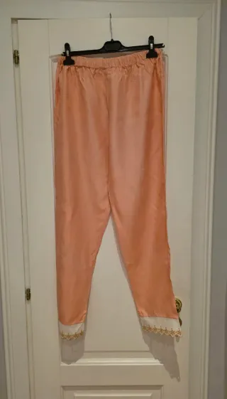 Pigiama Seta Rosa con Pizzo