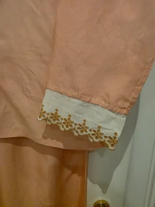 Pigiama Seta Rosa con Pizzo