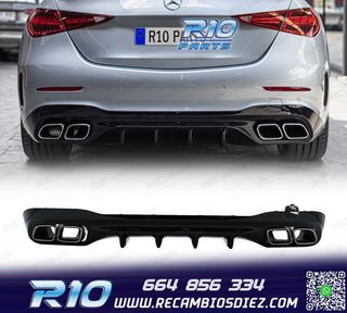 DIFUSOR MERCEDES W206 AMG 21- LOOK C63 + COLAS ESCAPE CROMO