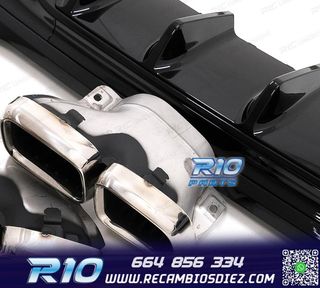 DIFUSOR MERCEDES W206 AMG 21- LOOK C63 + COLAS ESCAPE CROMO