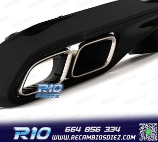 DIFUSOR MERCEDES W206 AMG 21- LOOK C63 + COLAS ESCAPE CROMO
