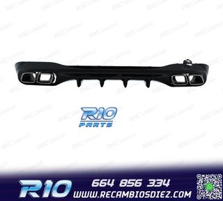 DIFUSOR MERCEDES W206 AMG 21- LOOK C63 + COLAS ESCAPE CROMO