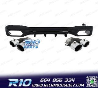 DIFUSOR MERCEDES W206 AMG 21- LOOK C43 + COLAS ESCAPE CROMO