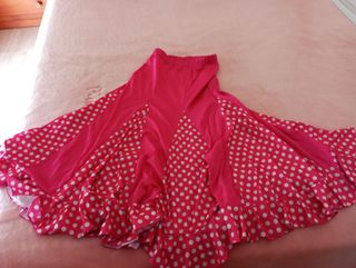Falda Flamenco Niña Lunares Rosa