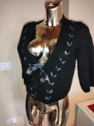 Cardigan H&M nero con fiocco tg M