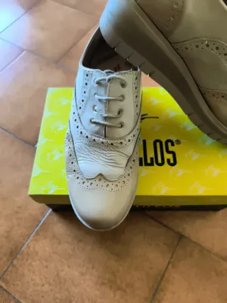 Zapatos Pitillos Piel Beige Talla 38 Mujer