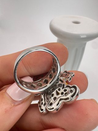 Anello Topolino Disney Argento Zirconi Smalto