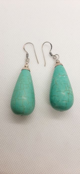 Orecchini pendenti turchesi e argento