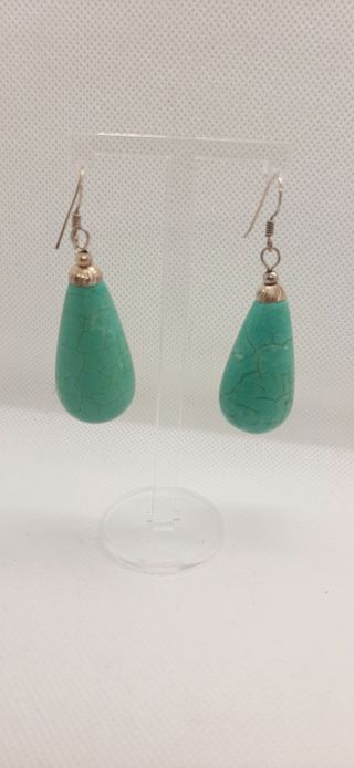 Orecchini pendenti turchesi e argento