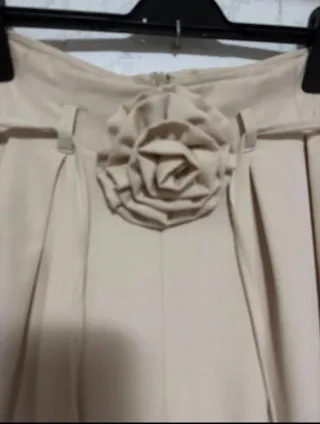 Pantalón Palazzo Talla Única Beige