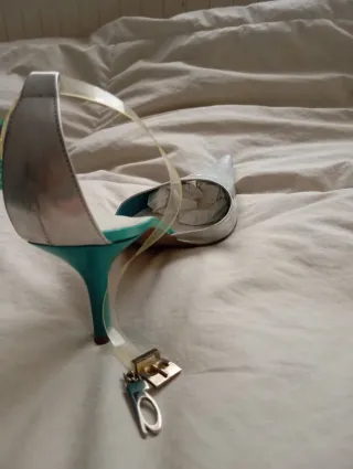 Zapato Luis Onofre Plata y Turquesa