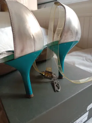 Zapato Luis Onofre Plata y Turquesa