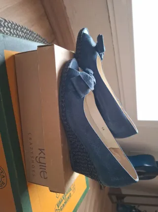 Sandalias Kylie cuña azul