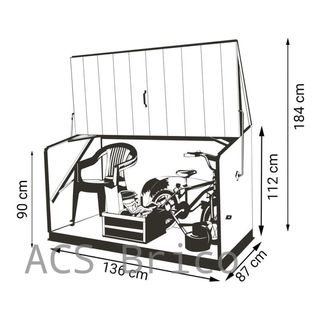 Baúl Arcón Metálico Antracita - 138x89x113 cm - Trimetals