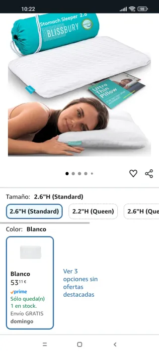 Almohada BLISSBURY Espuma Viscoelástica Fina