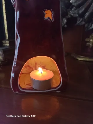 Babbo Natale porta candela h.27 cm