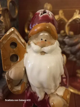 Babbo Natale porta candela h.27 cm