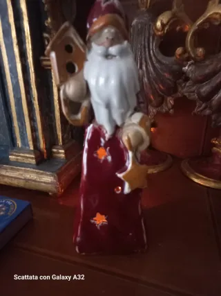 Babbo Natale porta candela h.27 cm