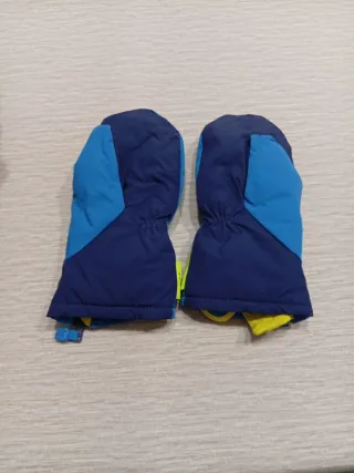 Manoplas Nieve Niños Azul Diseño Erizo