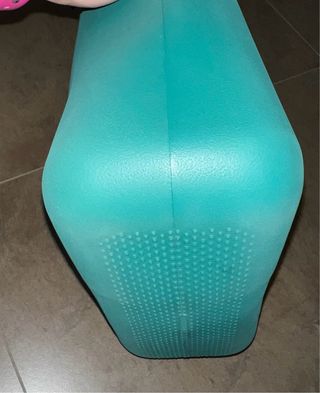 Borsa O bag Teal con manici marroni