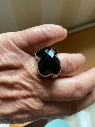 Anillo Oso Tous Ónix y Plata