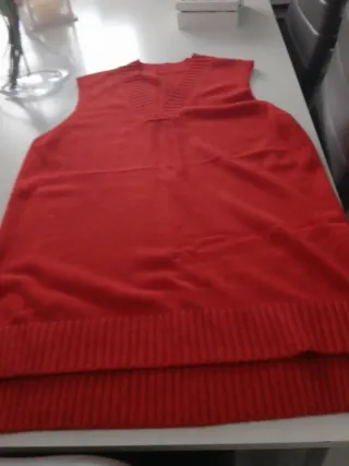 Chaleco Lana Suave Naranja Talla L/XL