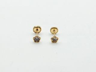 Pendientes de Oro 18K, Flor, Rosca, 0,5gr, 4,5mm