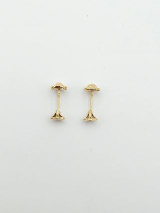 Pendientes de Oro 18K, Flor, Rosca, 0,5gr, 4,5mm