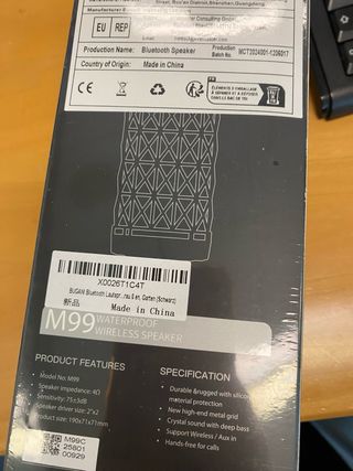 Altavoz Bugani M99 Waterproof