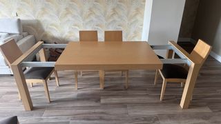 Mesa Comedor Extensible + 6 Sillas Madera