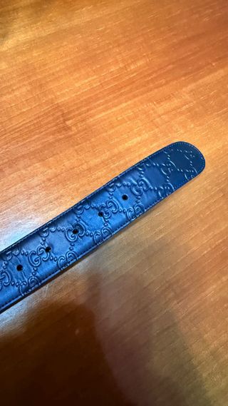 Cintura Gucci Pelle Nera Fibbia Argento