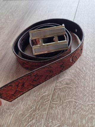 Cintura vintage pelle effetto coccodrillo