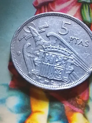 5 Pesetas Franco 1957 Estrella 66*71*74 3monedas