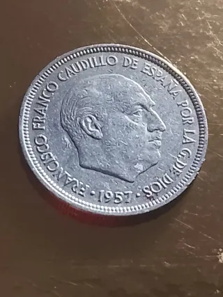 5 Pesetas Franco 1957 Estrella 66*71*74 3monedas