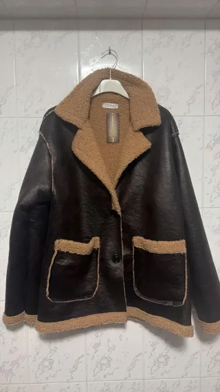 Pelliza Talla Única Marrón y Beige