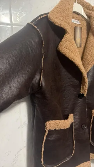 Pelliza Talla Única Marrón y Beige