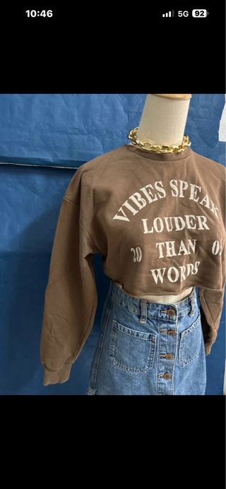 Sudadera Bershka corta XXS