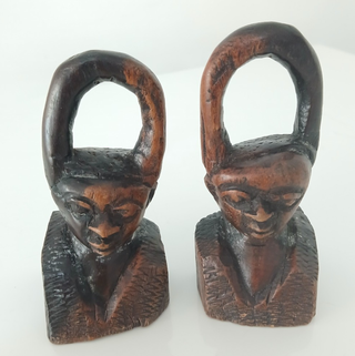 Coppia Sculture Legno Africane Matrimonio