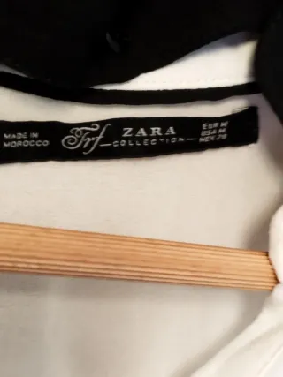 Blusa Zara Blanca Negra Transparente Hiver/France/