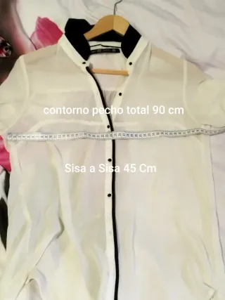 Blusa Zara Blanca Negra Transparente Hiver/France/