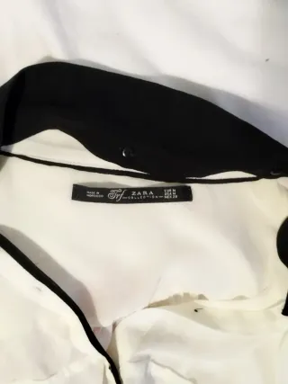 Blusa Zara Blanca Negra Transparente Hiver/France/