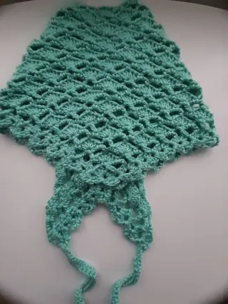 Toquilla crochet verde agua