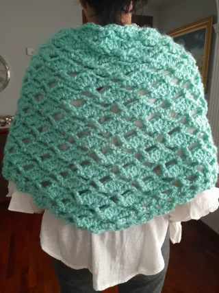 Toquilla crochet verde agua