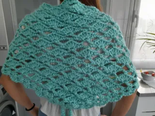 Toquilla crochet verde agua