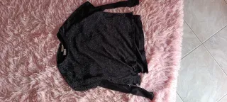 Maglia glitterata maniche nere