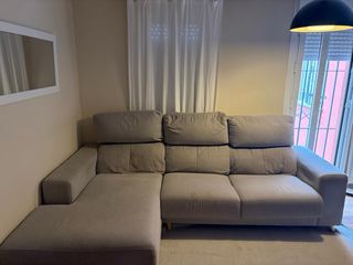 Sofá Chaise Longue Gris Tela