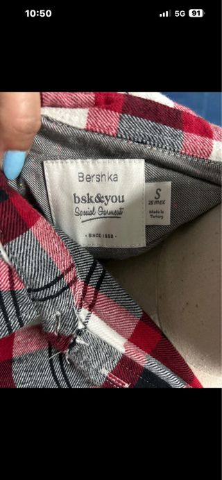 Camisa cuadros Bershka Talla S